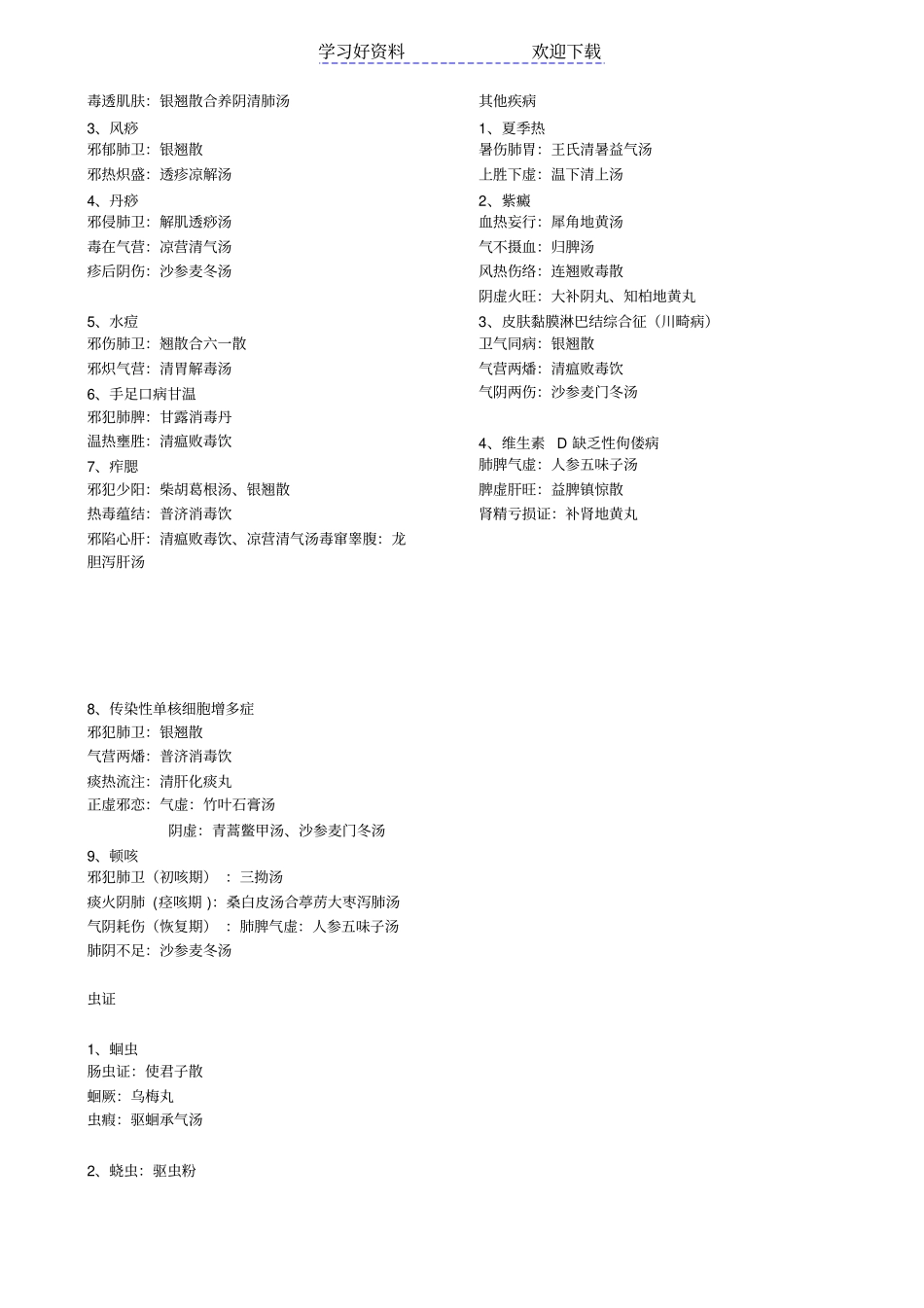 中医执业医师考试复习资料-中医儿科学速记_第3页