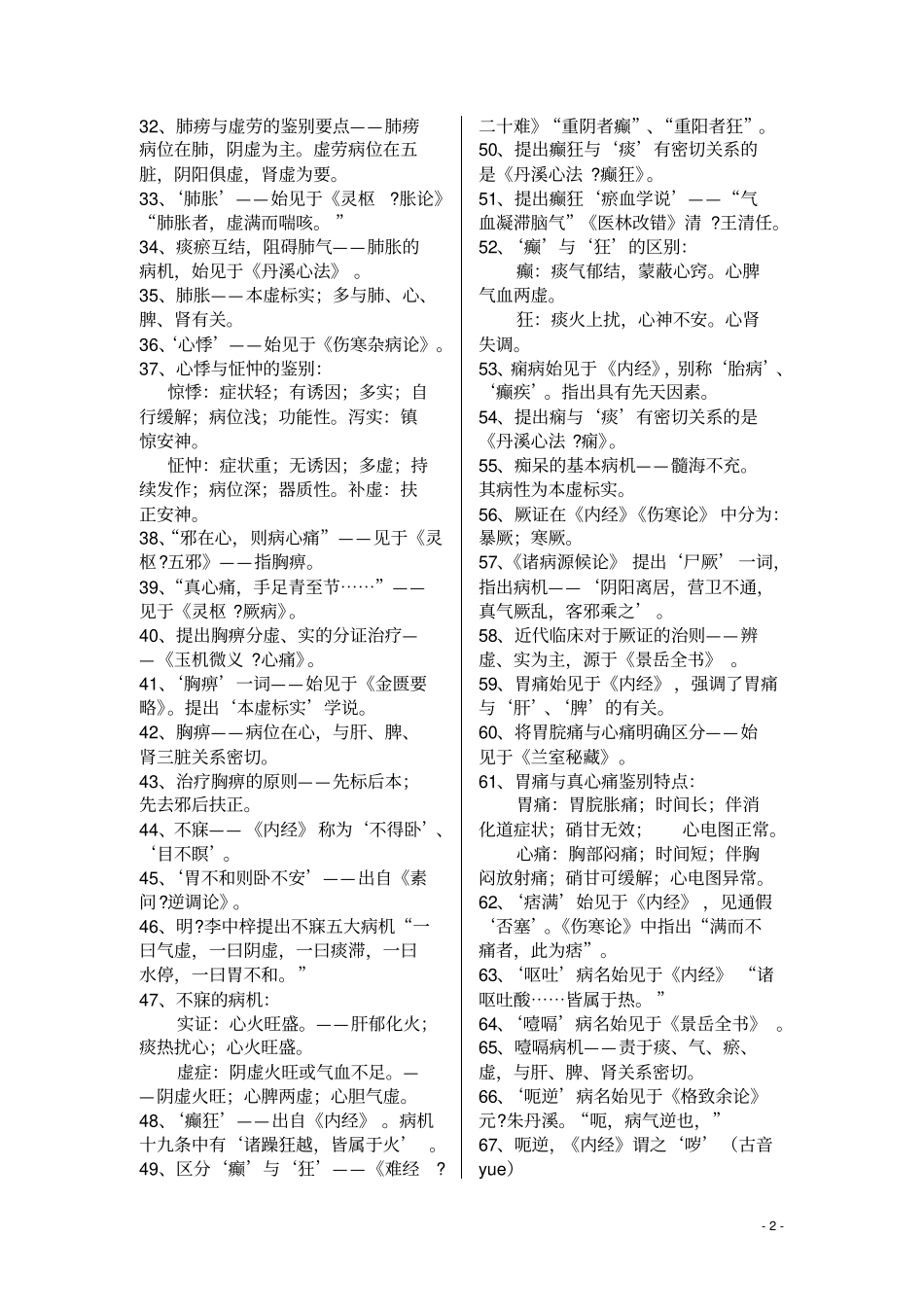 中医执业医师考试重点汇总_第2页