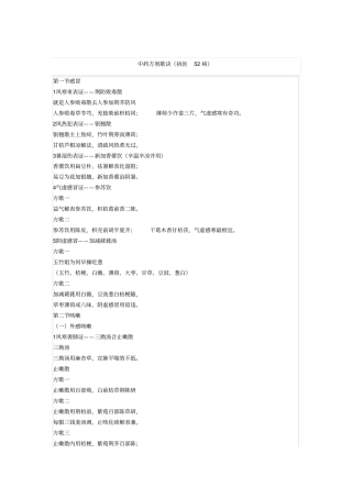 中医方剂歌诀执医版本