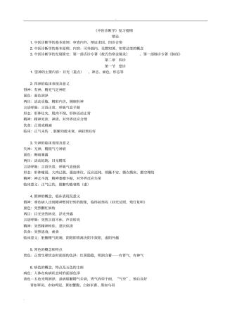 中医诊断学重点