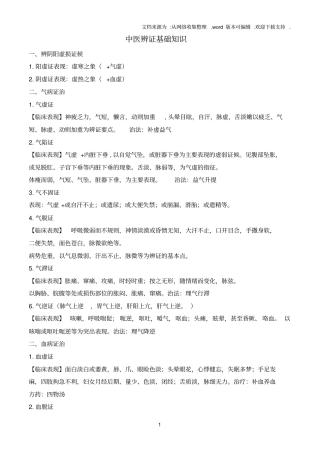 中医辩证基础知识