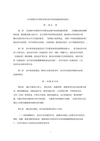 中医院建设指导意见剖析