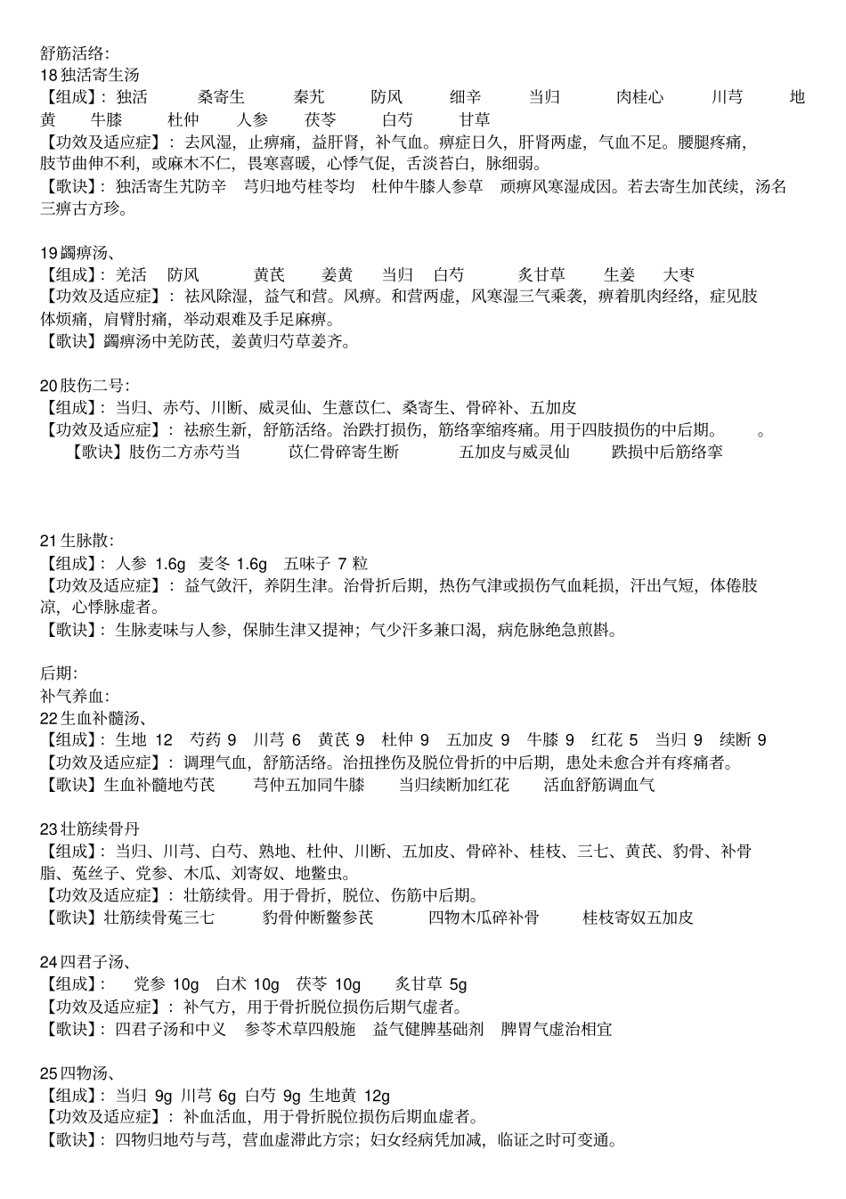 中医骨伤科常用方剂汇总_第3页
