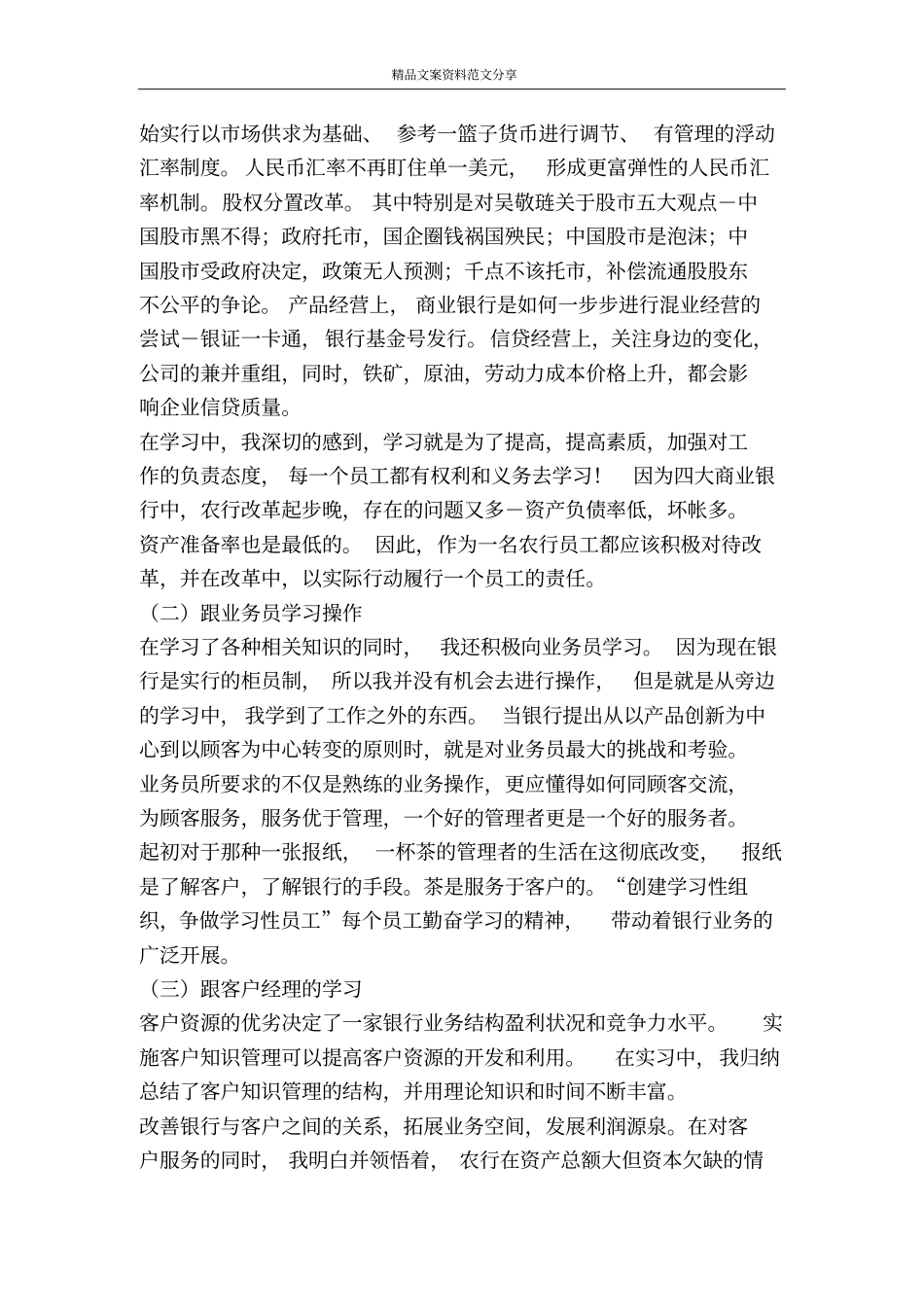 中国农业银行实习报告精华-精品文案范文_第2页