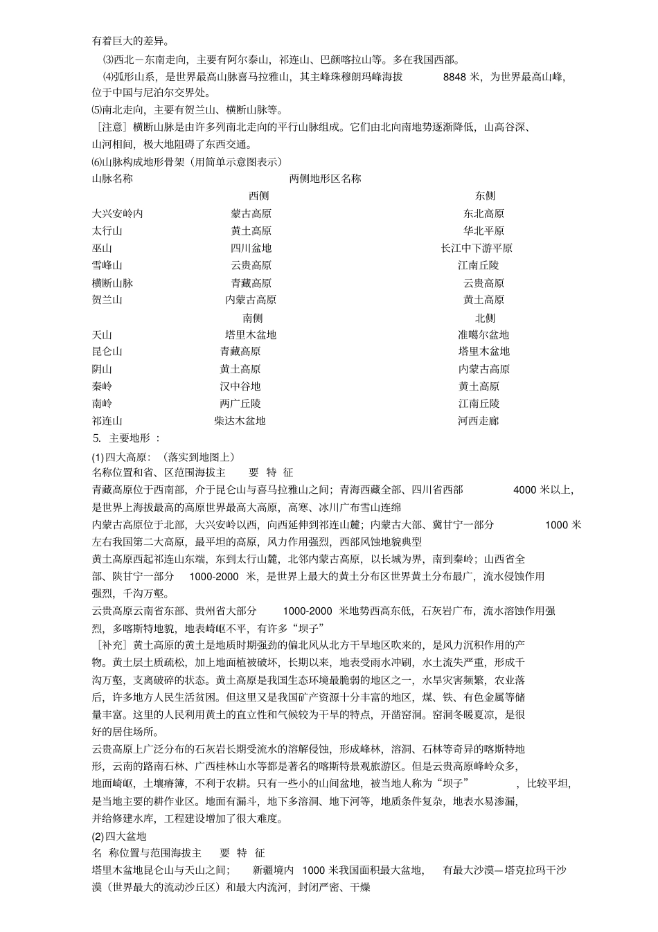中国区域地理知识点归纳,推荐文档_第2页
