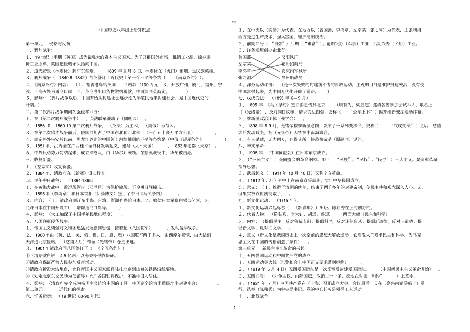 中国历史八年级上册知识点_第1页