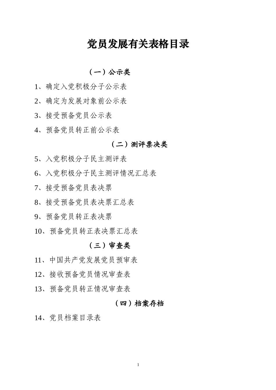 党员发展有关全套表格_第1页