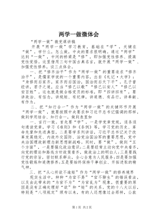 两学一做微体会