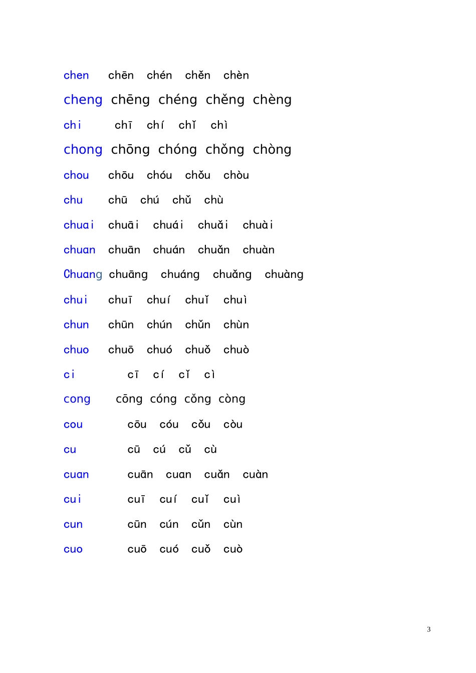 汉语拼音音节表(带声调音节)_第3页