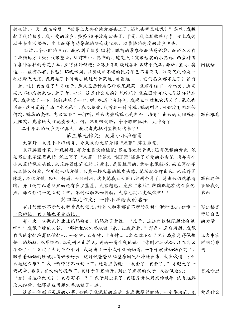 五年级上册语文作文类型及范文_第2页