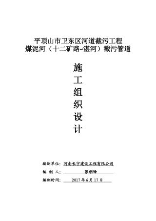 污水截流工程施工组织设计