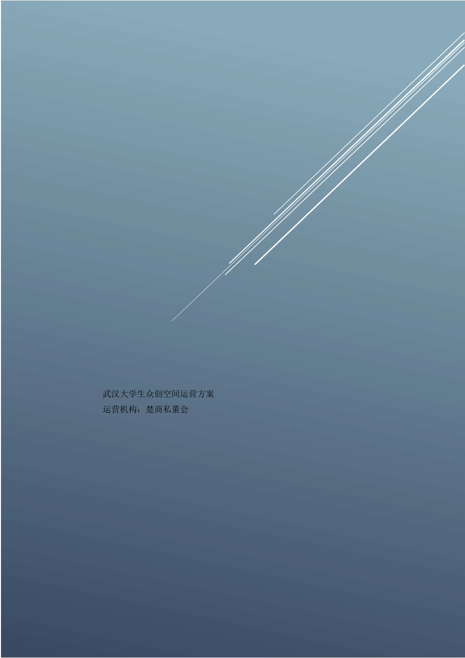 大学生众创空间运营方案_第1页