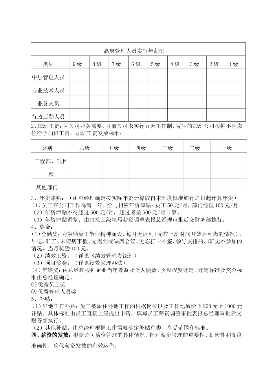 建筑施工企业薪酬管理制度_第2页