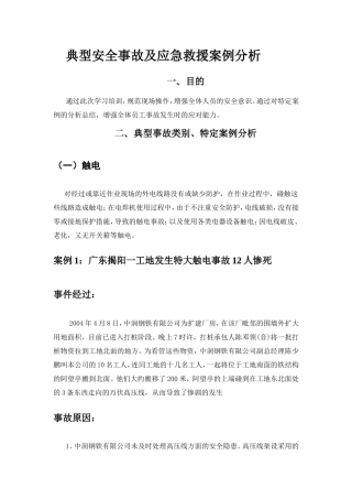 典型事故和应急救援案例分析