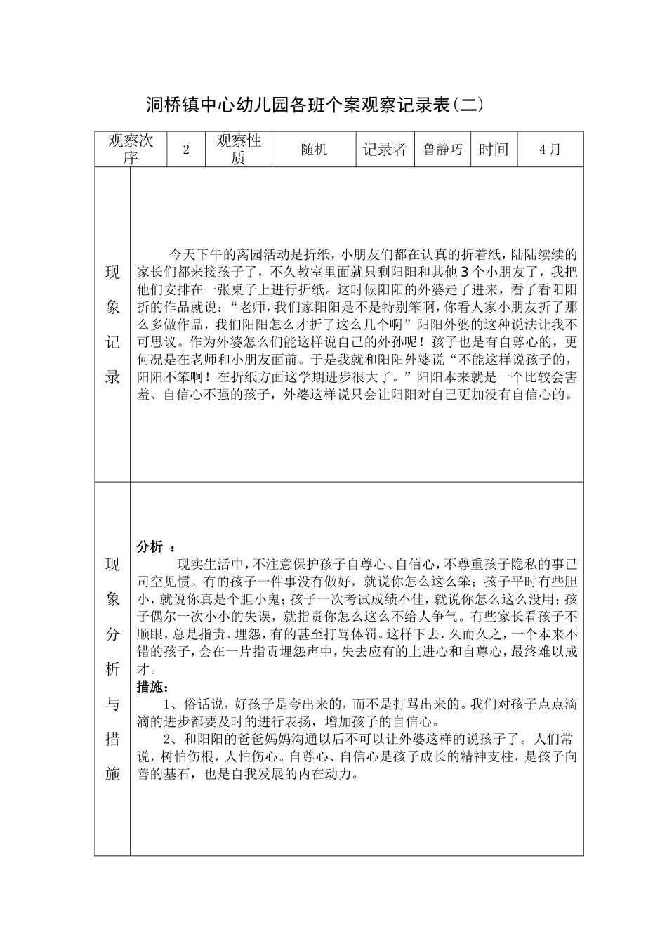 个案观察记录表_第3页