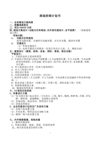 商场招商计划书