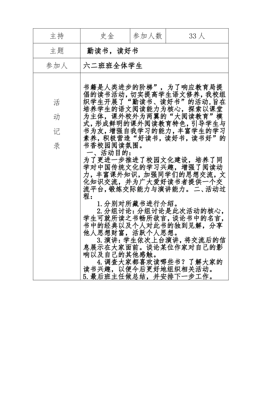读书活动记录表_第2页
