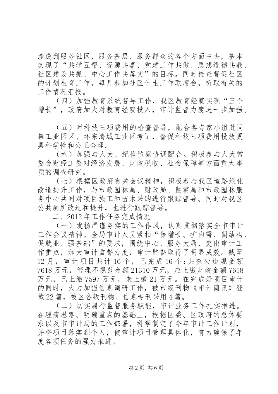 审计局工作总结 _第2页
