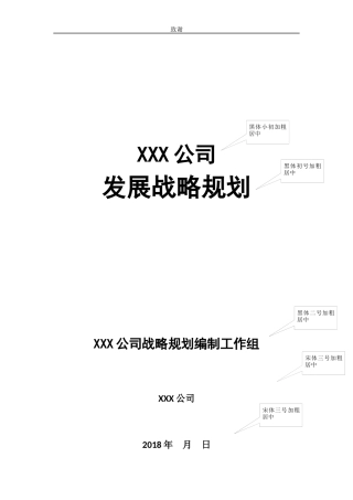 公司战略规划模板