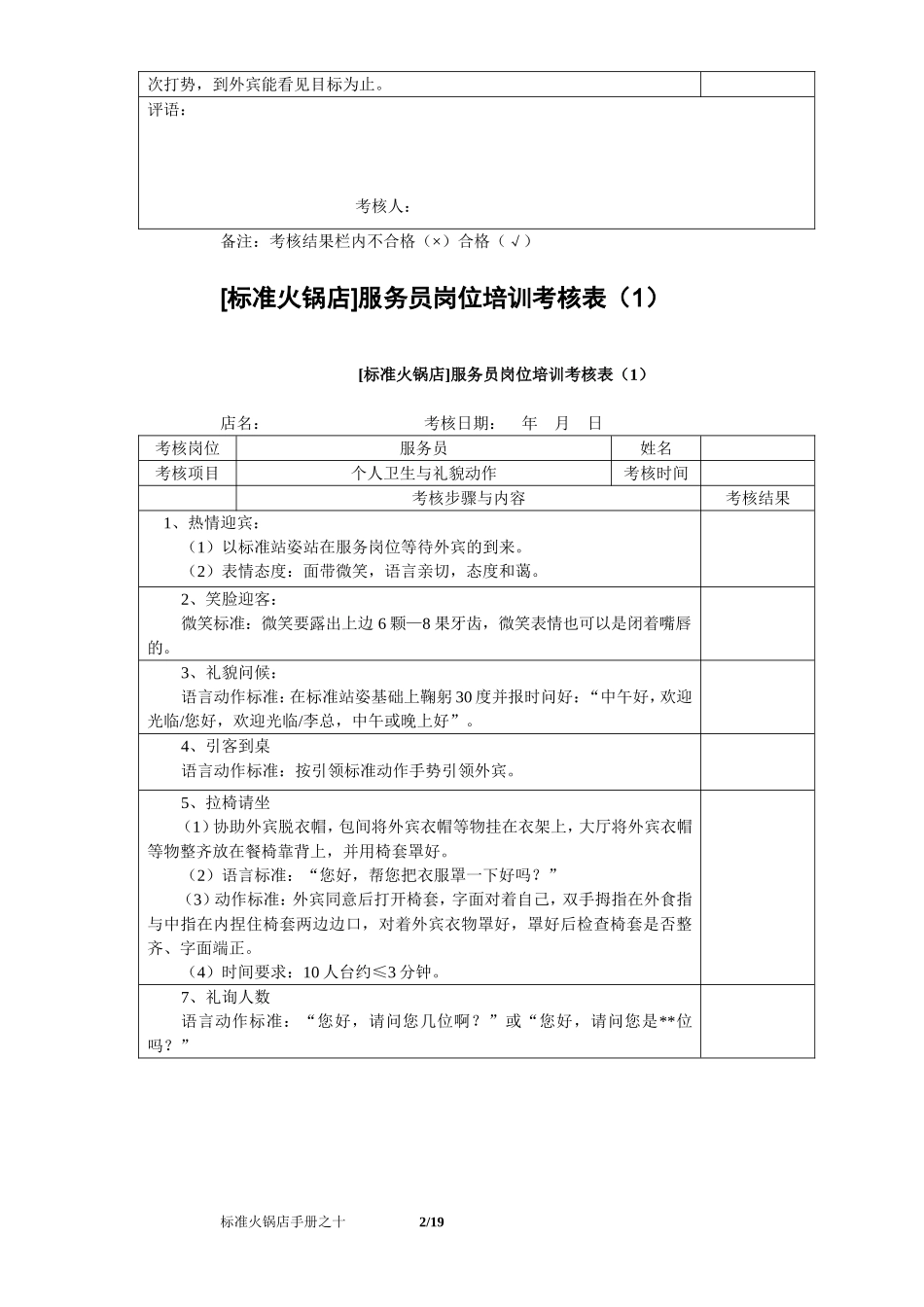 标准火锅店常用表格_第2页