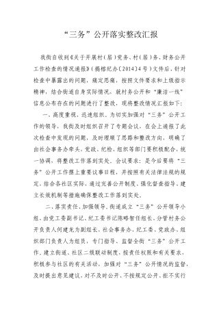 三务公开整改汇报