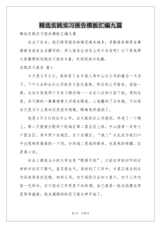 实践实习报告模板汇编九篇
