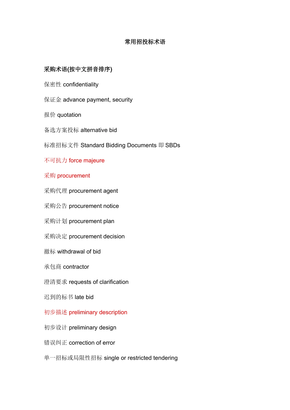 常用招投标术语英语(实用!)_第1页