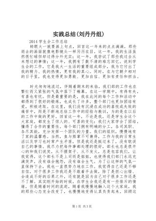 实践总结(刘丹丹组) 