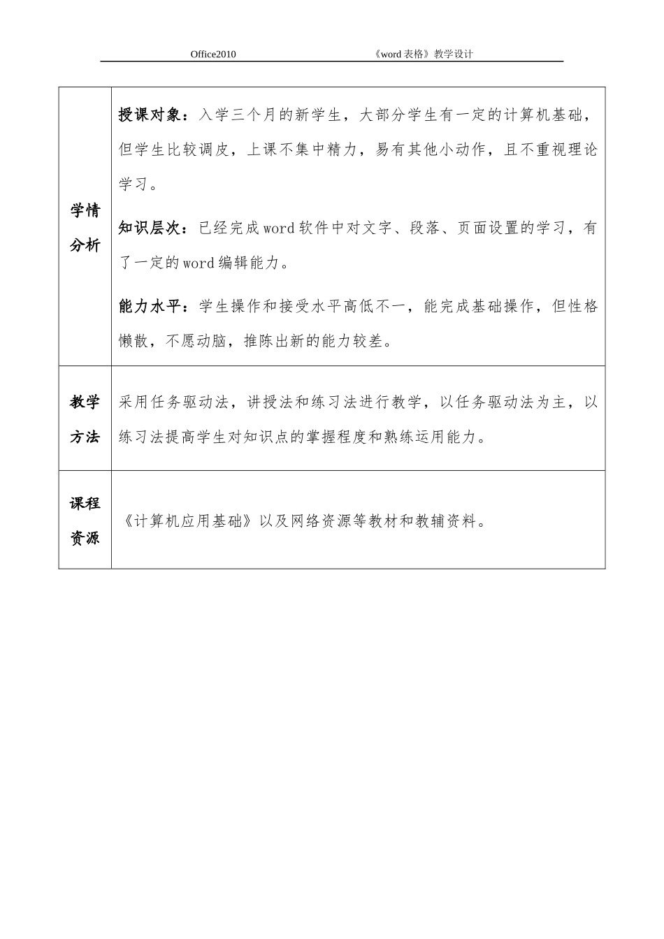 《word表格》教案设计_第2页