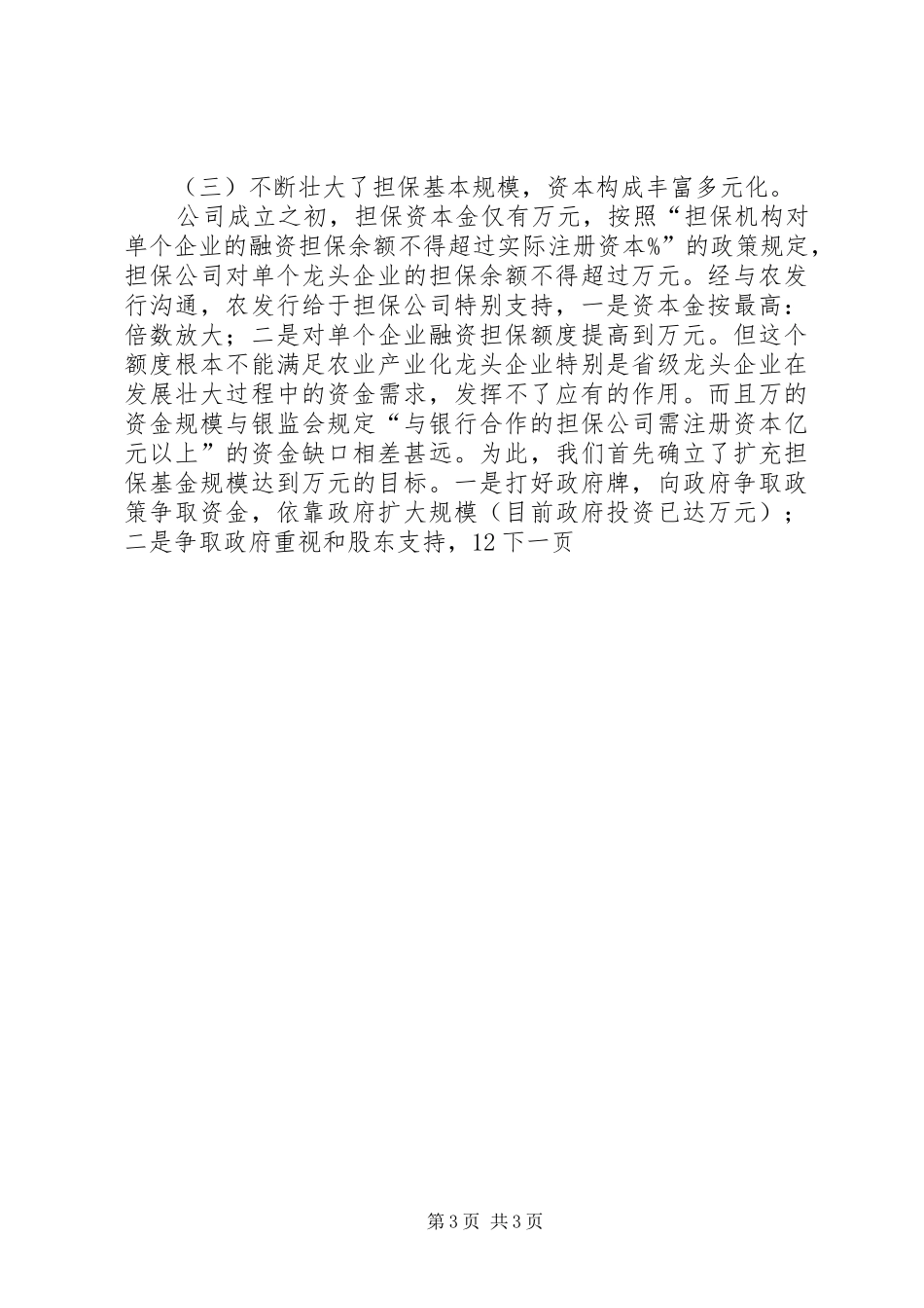 农业信用担保公司年终工作总结 _第3页