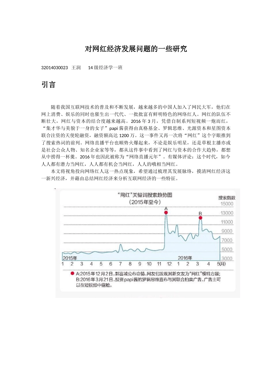 对网红经济发展问题的研究_第1页