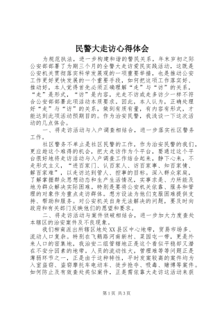 民警大走访体会心得