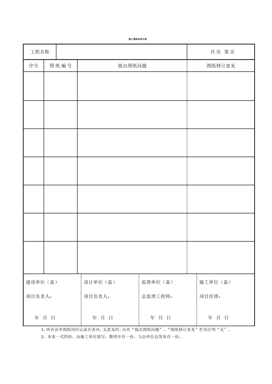 施工图纸会审记录范本_第2页