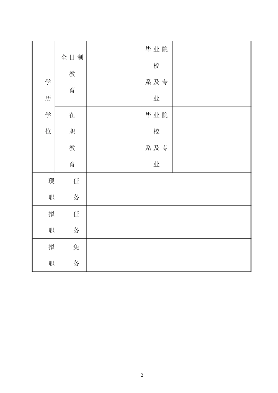 干部任免审批表样式_第2页