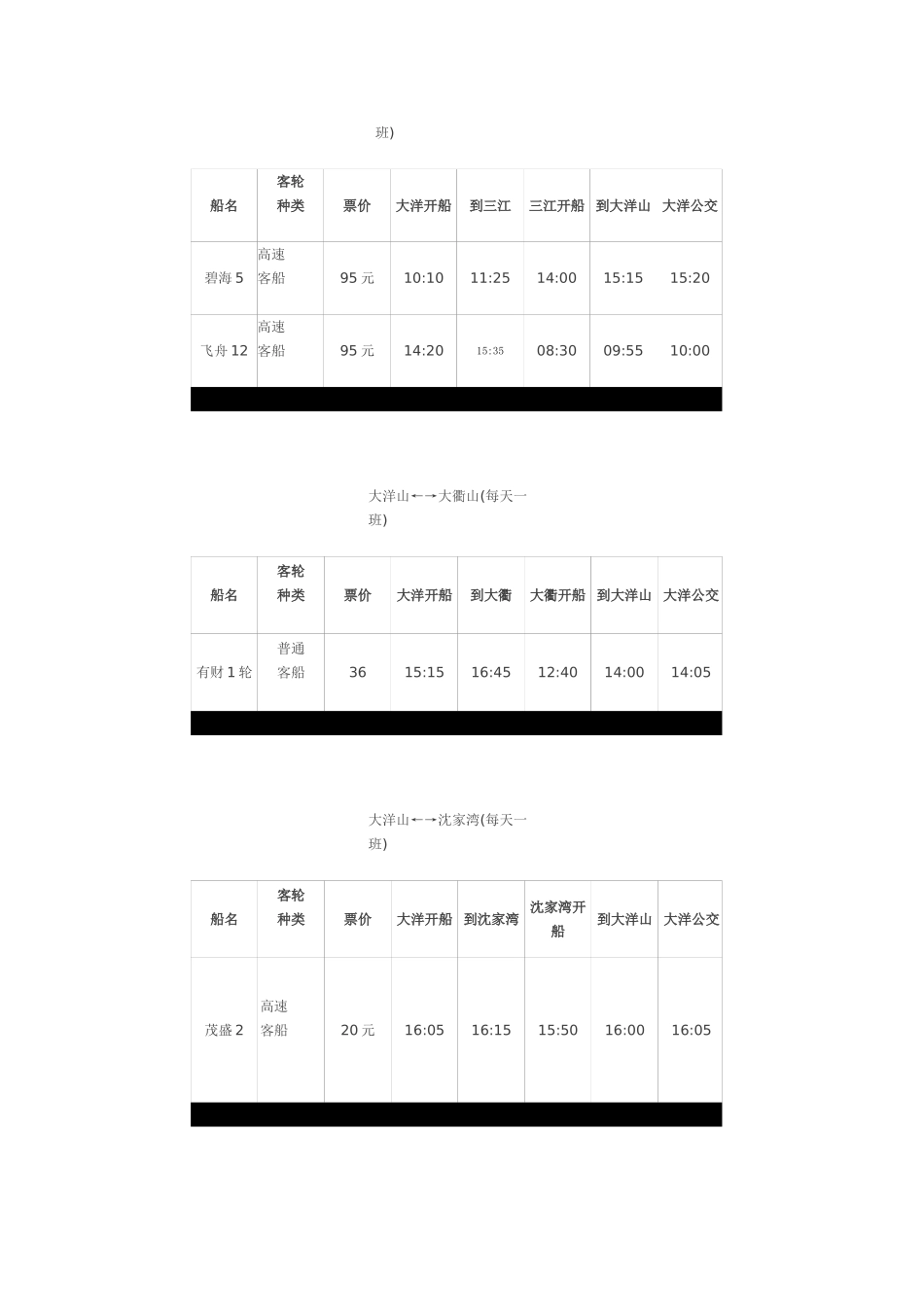 大洋山客运站时刻表_第2页