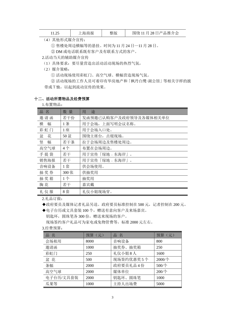 房地产产品推介会策划方案_第3页