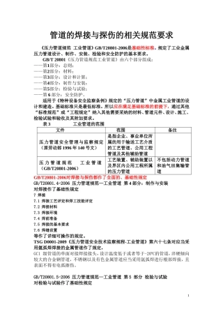 管道的焊接与探伤的相关规范要求