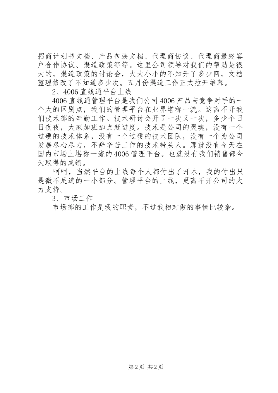 品牌部门年度工作总结 _第2页