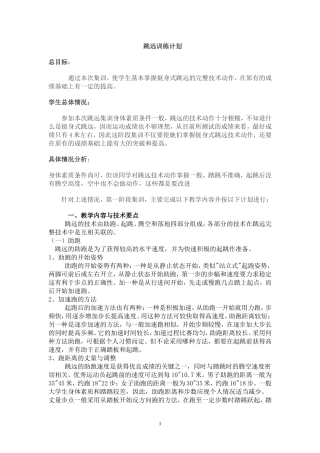 非常有效果的跳远训练计划