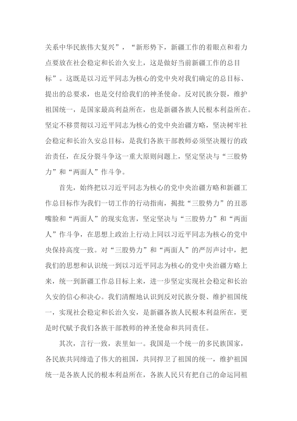 坚定坚决与“三股势力”和“两面人”作斗争_第2页