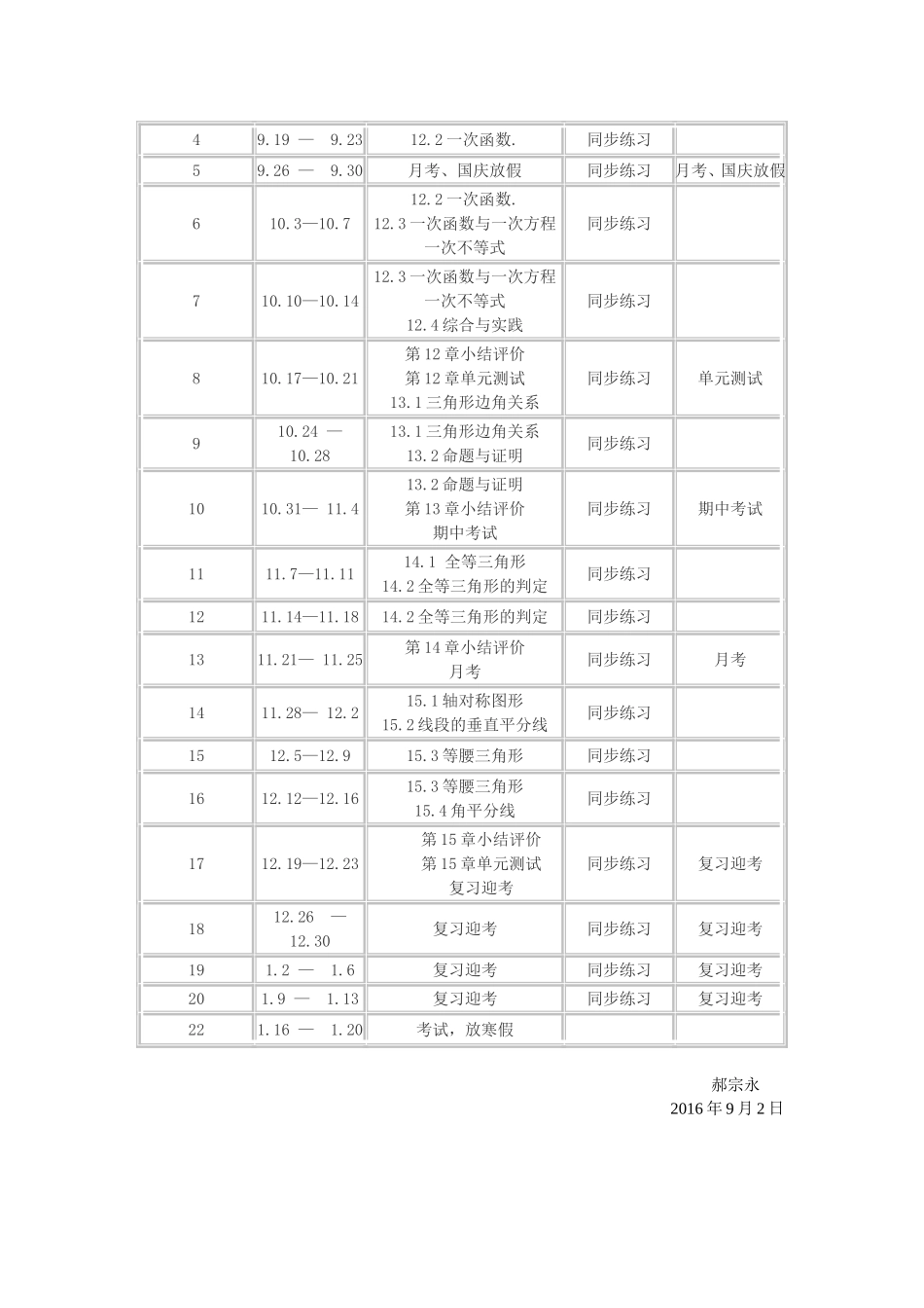 沪科版八年级上册数学教学计划(2016年)_第3页