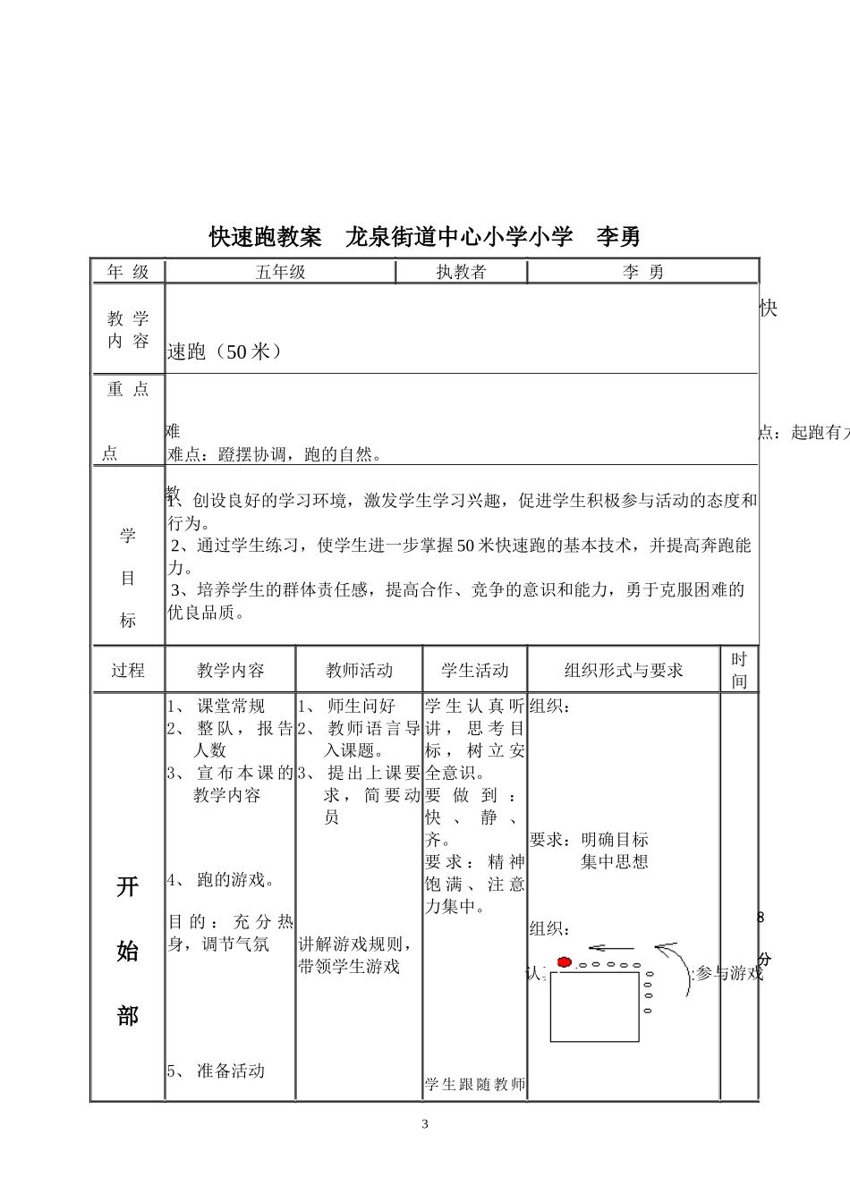 《50米快速跑》教学设计_第3页