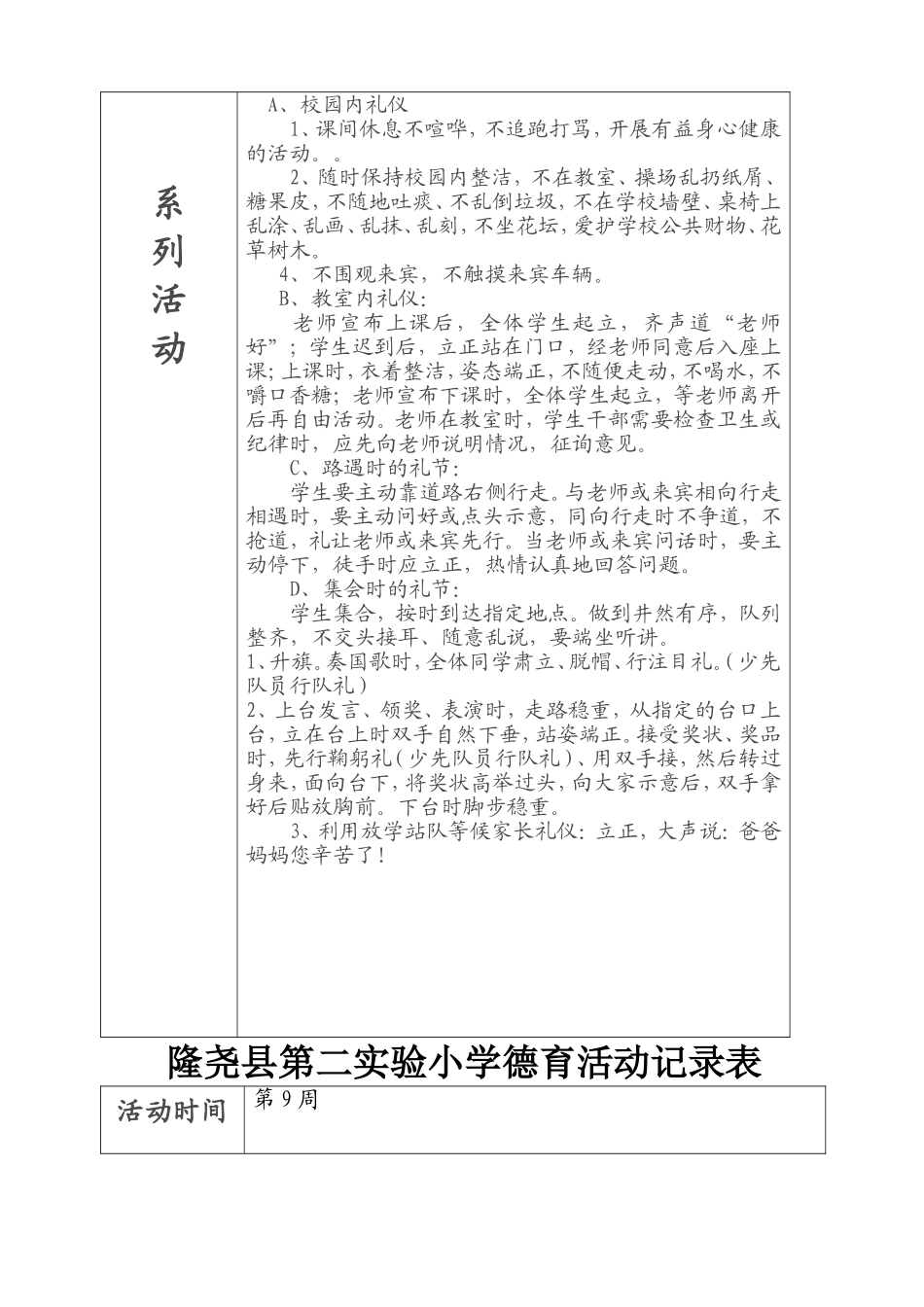 小学德育活动记录表(样表)_第3页