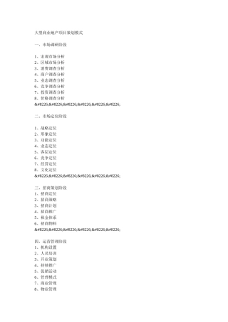 大型商业地产项目策划模式