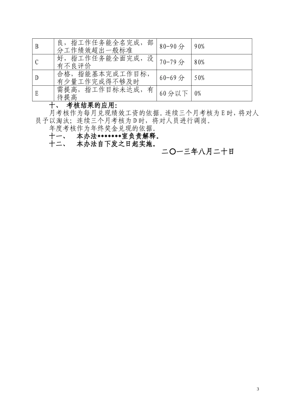 行政、后勤部门及人员绩效考核办法_第3页