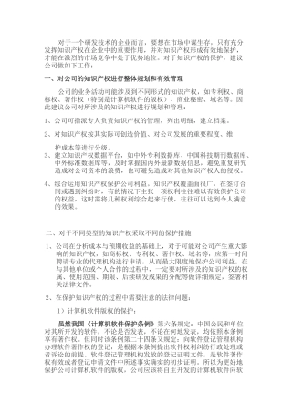 公司企业知识产权保护方案