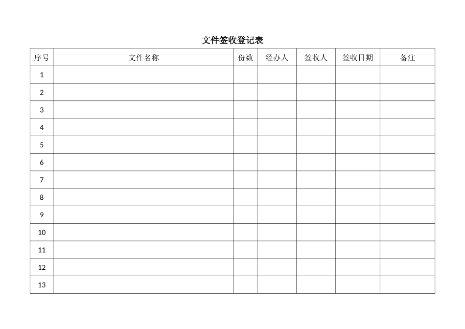 文件签收登记表(模板)_第2页