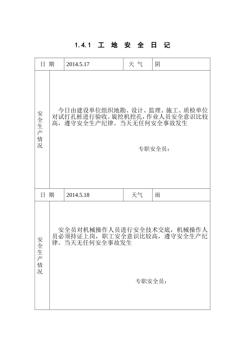 工地安全日志范例_第2页