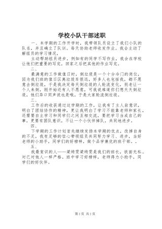 学校小队干部述职