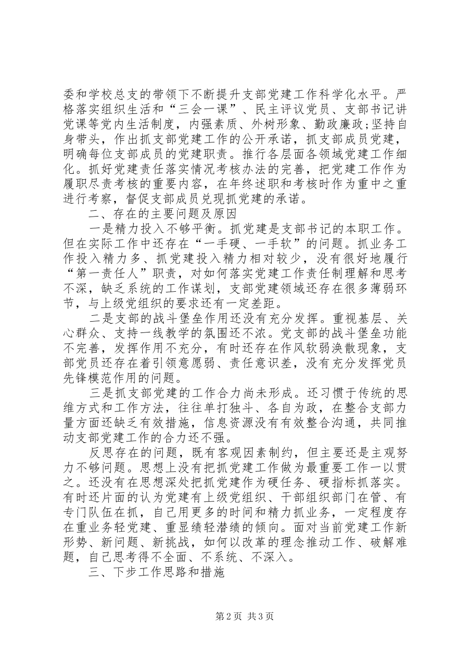 学校支部书记抓党建述职报告_第2页